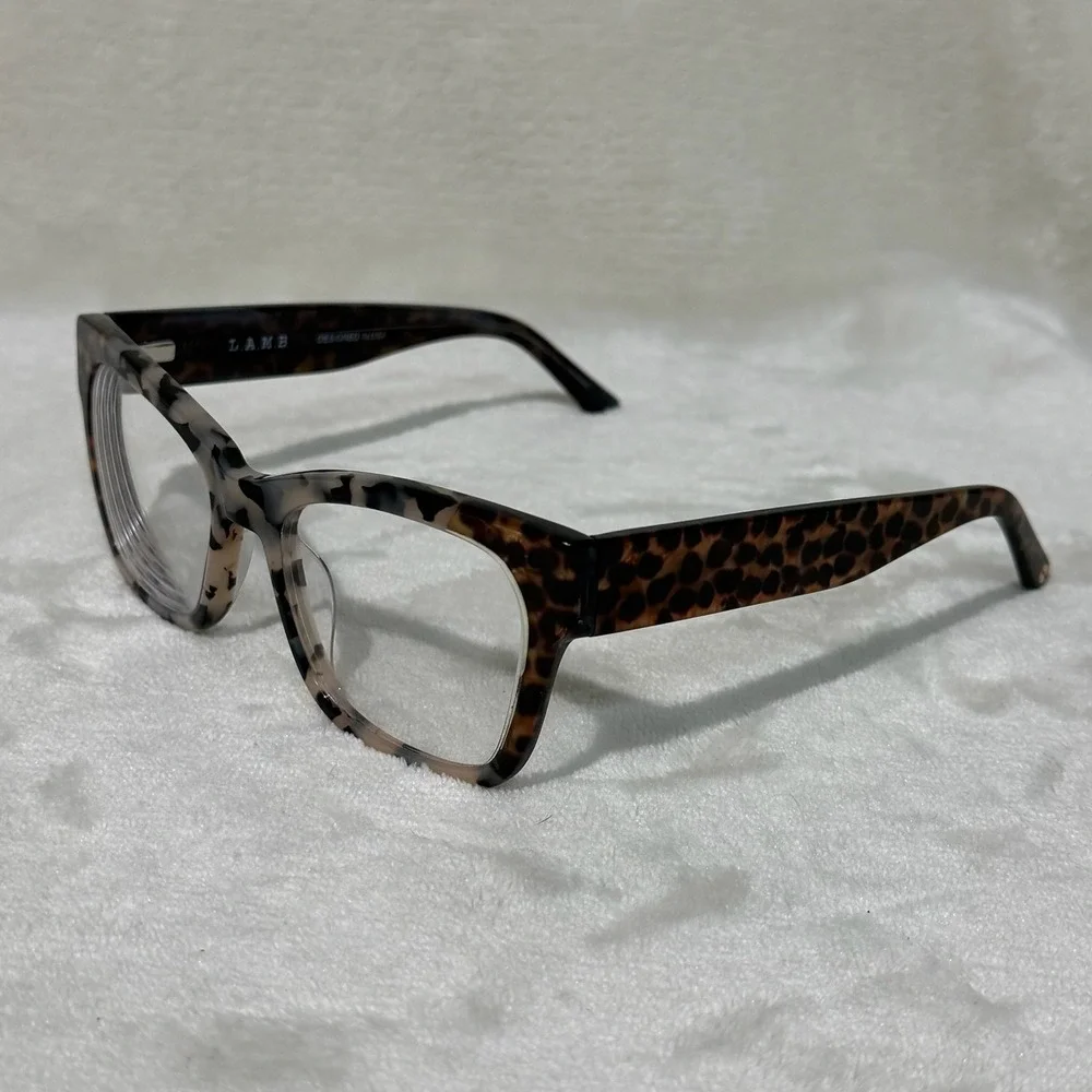 L.A.M.B. Eyeglasses Frames Ivory Tortoise As Is‎ Glasses Prescription Left In